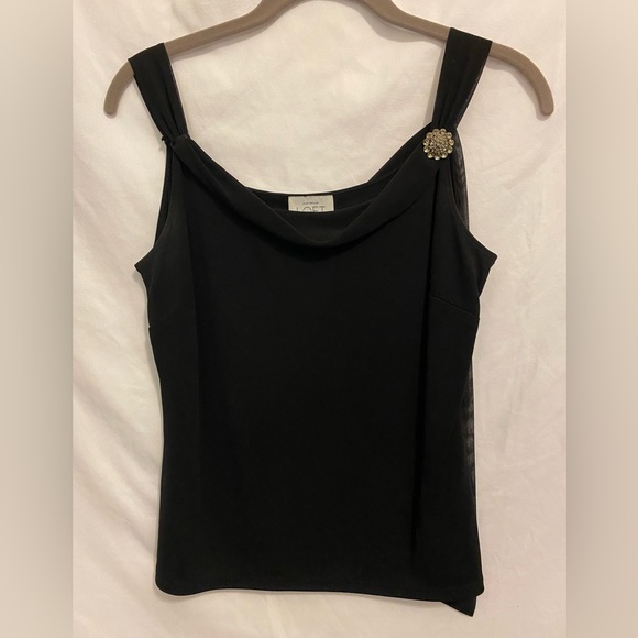 Ann Taylor LOFT embellished black tank top Size SP - Picture 3 of 4